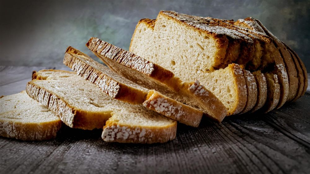 Freshly baked sliced bread loaf